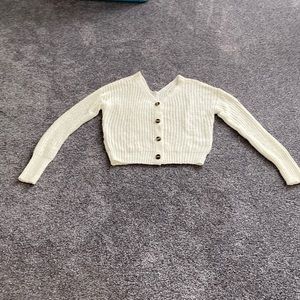 Ivory cardigan sweater. Moon &Madison.